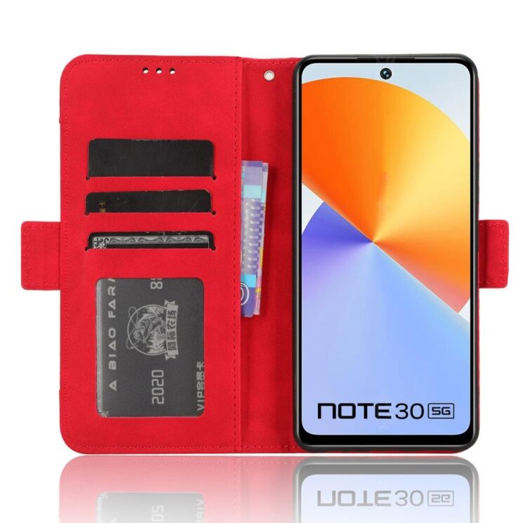 Чехол Deexe Wallet Stand для Infinix Note 30 - Red: фото 3 из 7