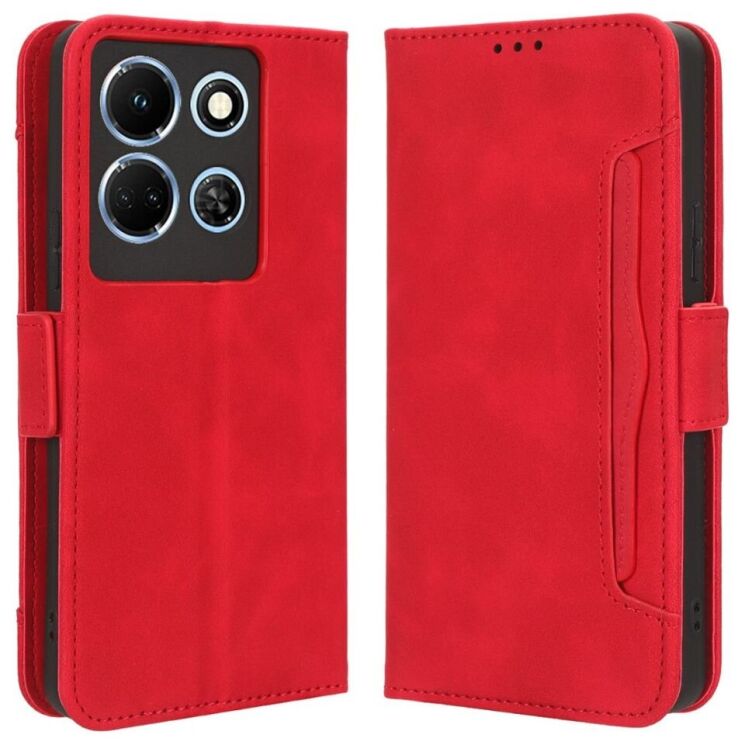 Чехол Deexe Wallet Stand для Infinix Note 30 - Red: фото 1 из 7
