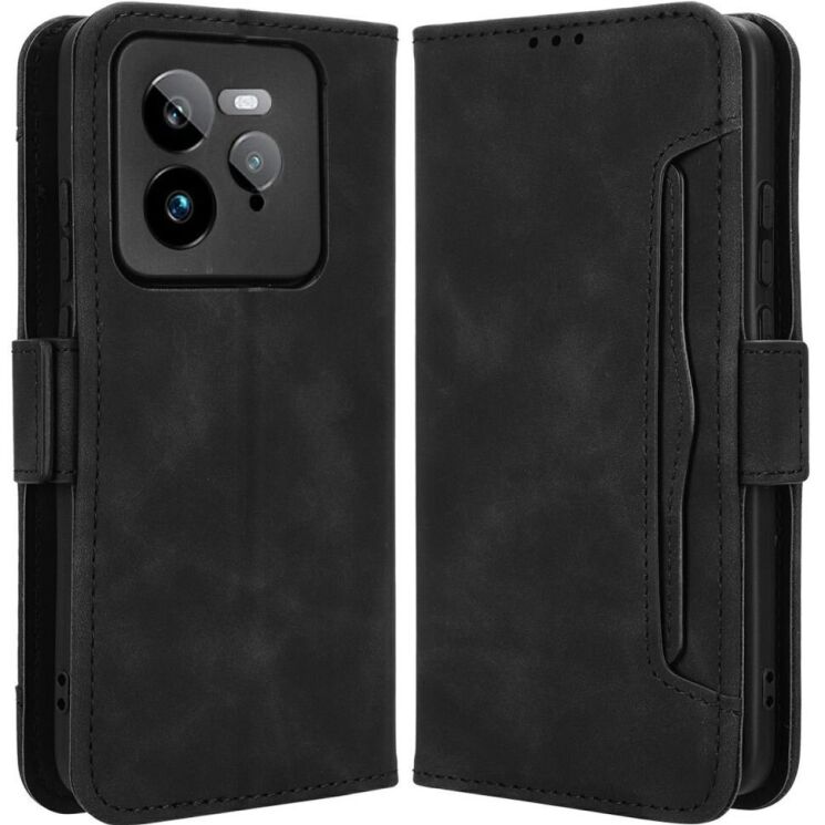 Чехол Deexe Wallet Stand для Realme GT 7 Pro - Black: фото 1 из 7