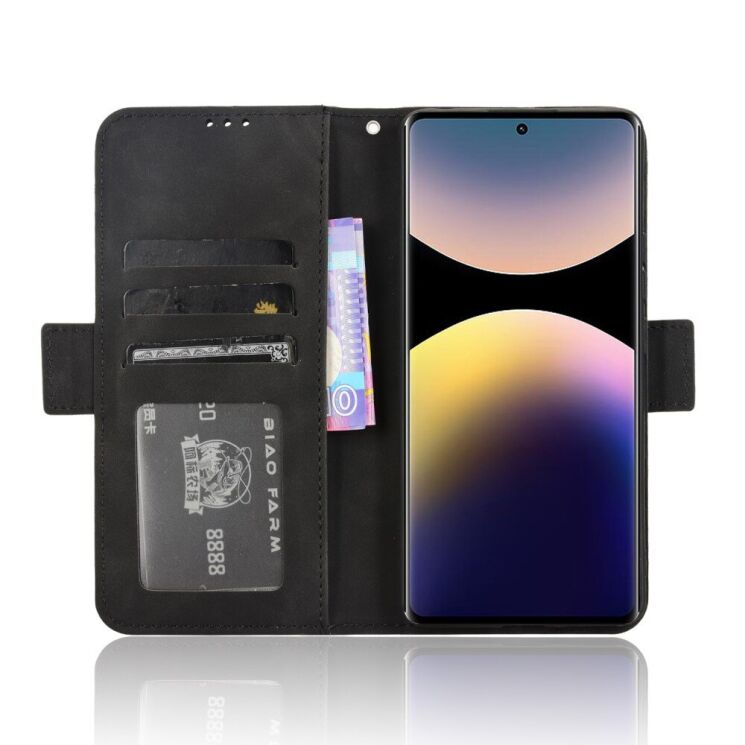 Чехол Deexe Wallet Stand для Xiaomi Redmi Note 14 Pro - Black: фото 3 из 7