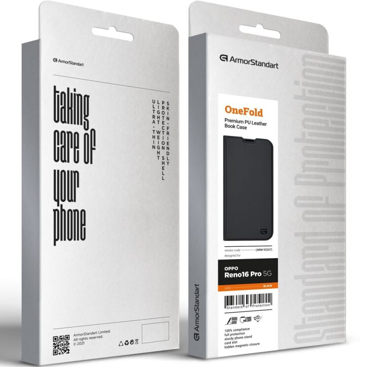 Чехол-книжка ArmorStandart OneFold Case для OPPO Reno 16 Pro - Black (413614B) Чехол-книжка ArmorStandart OneFold Case для OPPO Reno 16 Pro - Black: фото 4 из 7