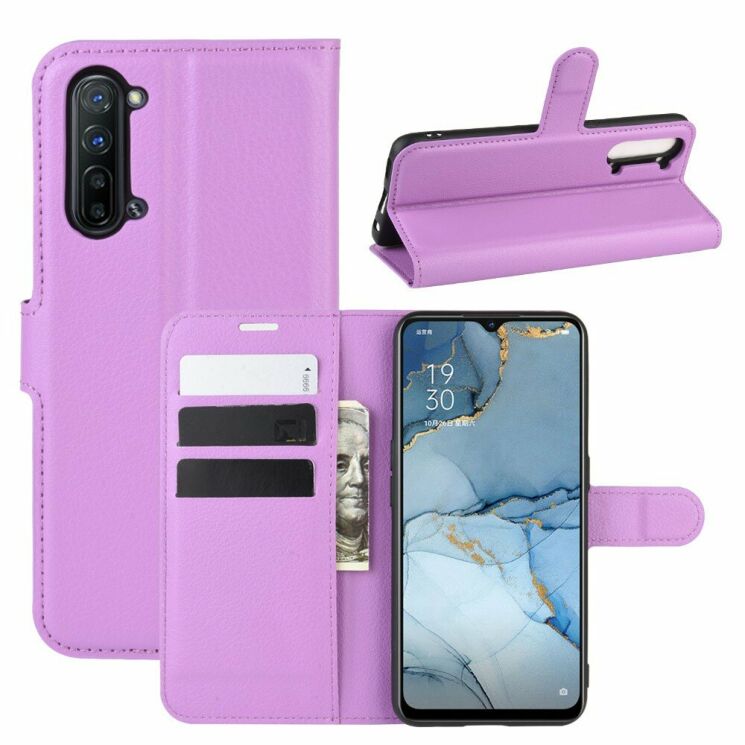 Чехол-книжка Deexe Book Type для OPPO Reno 3 - Purple: фото 1 из 6