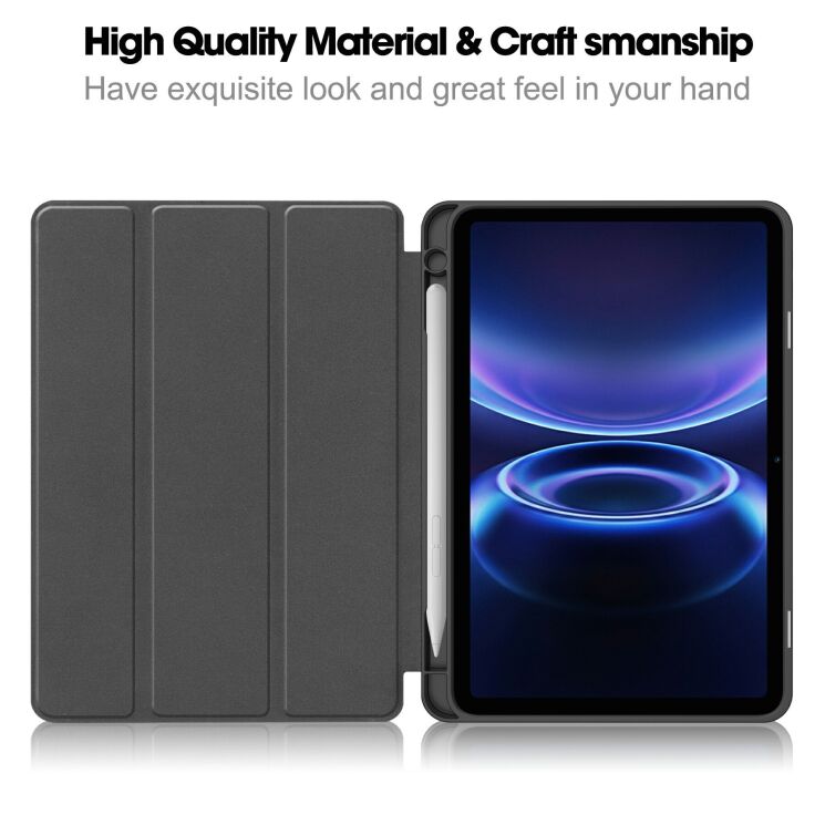 Чохол-книжка Deexe Carbon Folio для Xiaomi Redmi Pad 2 SE / Pad 2 9.7 - Brown: фото 5 з 11