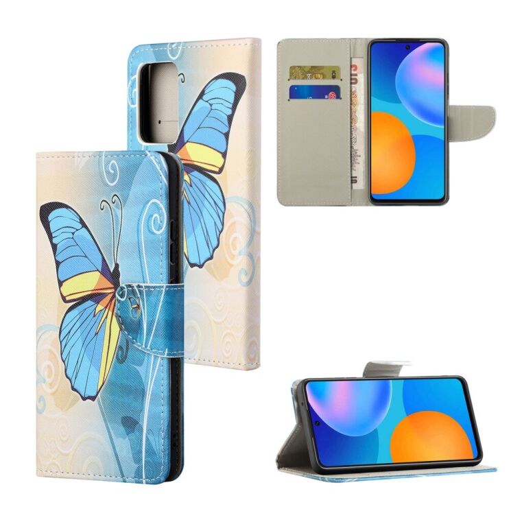 Чехол-книжка Deexe Color Wallet для Xiaomi Redmi Note 10 Pro - Blue Butterfly: фото 2 из 5