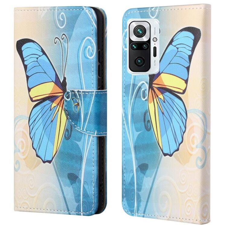 Чехол-книжка Deexe Color Wallet для Xiaomi Redmi Note 10 Pro - Blue Butterfly: фото 1 из 5