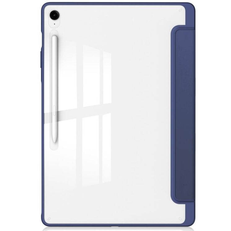 Чехол-книжка Deexe Crystal Back для Samsung Galaxy Tab S10 FE Plus - Dark Blue: фото 2 из 8