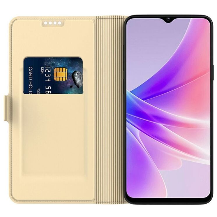 Чехол-книжка Deexe Faro Wallet для Infinix Hot 50 - Gold: фото 2 из 7
