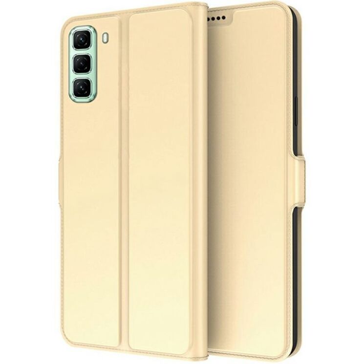 Чехол-книжка Deexe Faro Wallet для Infinix Hot 50 - Gold: фото 1 из 7