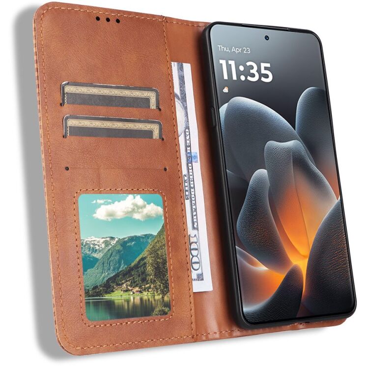 Чохол-книжка Deexe Retro Style для Motorola Signature - Brown: фото 6 з 20