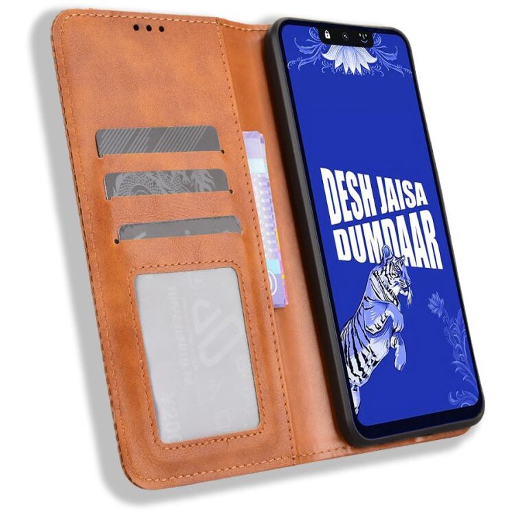 Чехол-книжка Deexe Retro Style для TECNO Spark Go 3 - Brown: фото 6 из 20