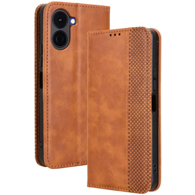 Чехол-книжка Deexe Retro Style для TECNO Spark Go 3 - Brown: фото 1 из 20