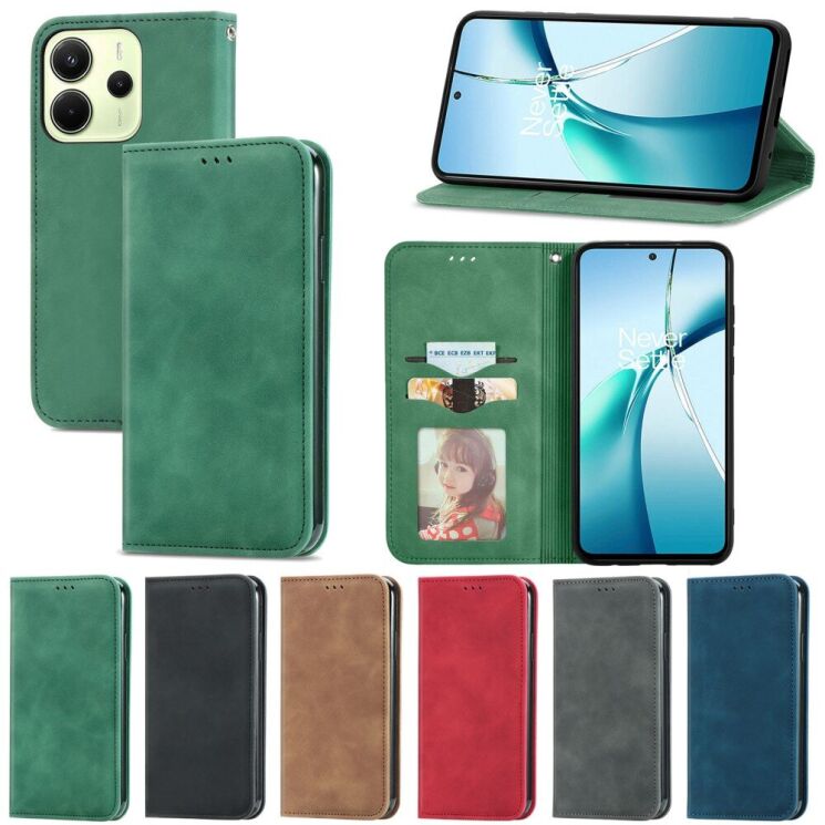 Чехол-книжка Deexe Wallet Case для Xiaomi Redmi Note 14 4G - Green: фото 5 из 8