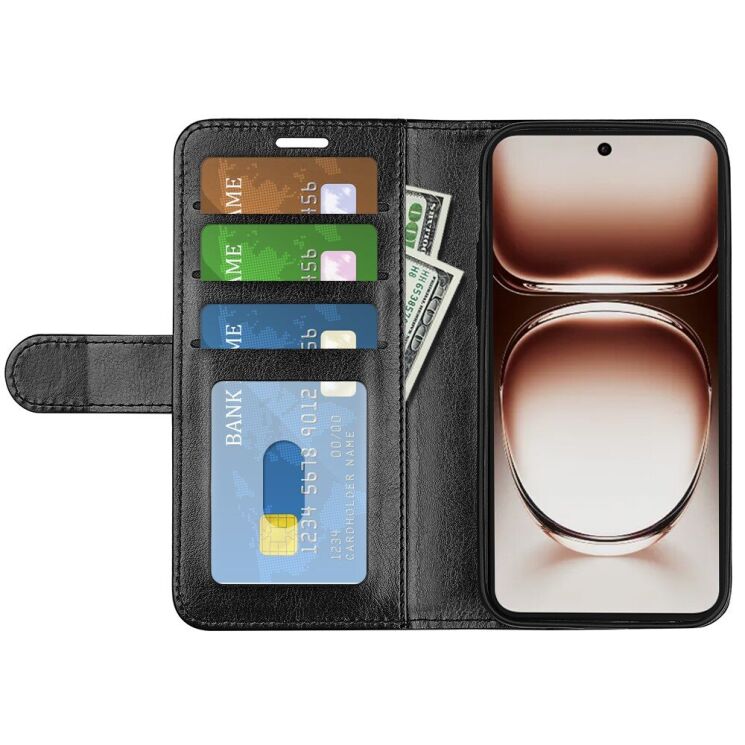 Чохол-книжка Deexe Wallet Style для OPPO Reno 12 - Black: фото 2 з 9