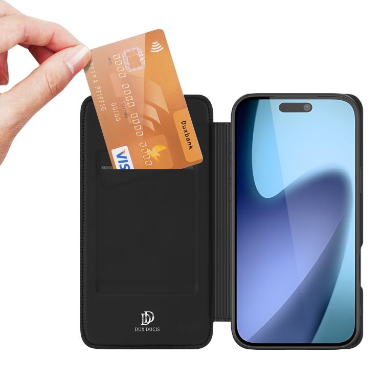 Чехол-книжка DUX DUCIS Skin Pro для Apple iPhone 17 - Black: фото 6 из 11