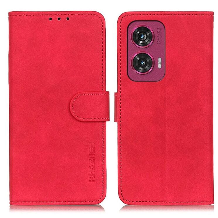 Чехол-книжка KHAZNEH Retro Wallet для Motorola Edge 50 Fusion - Red: фото 1 из 9
