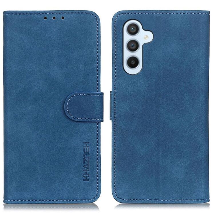 Чехол-книжка KHAZNEH Retro Wallet для Samsung Galaxy S24 - Blue: фото 1 из 9