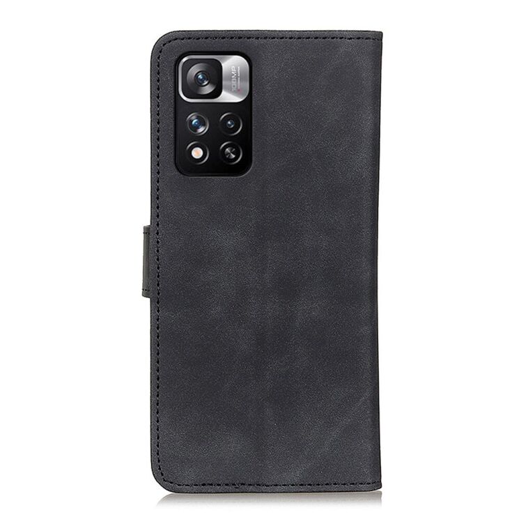 Чохол-книжка з застібкою KHAZNEH Retro Wallet для Xiaomi Redmi Note 11 Pro (Chinese) / Note 11 Pro+ - Black: фото 3 з 8