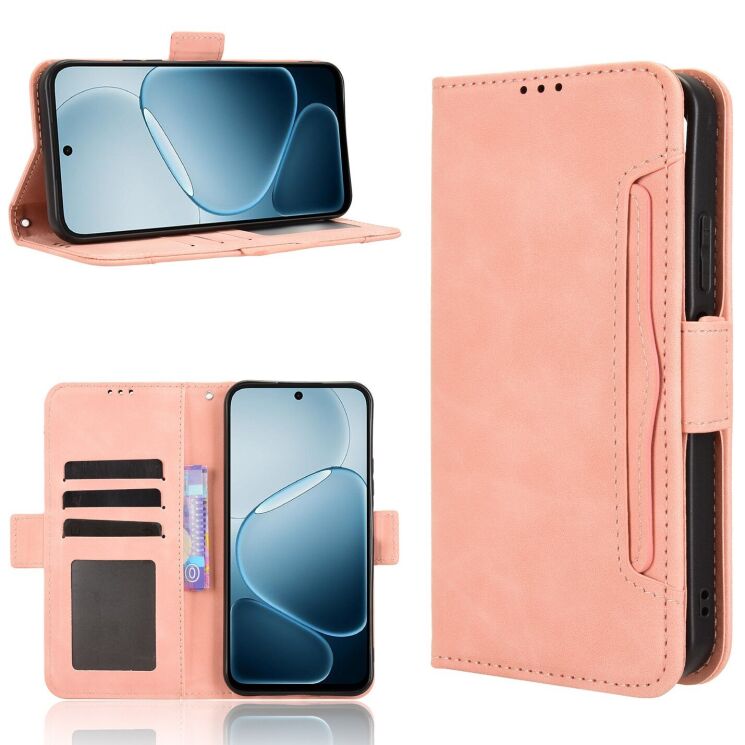 Чохол-книжка з кишеньками Deexe Wallet Stand для OPPO A6x - Pink: фото 7 з 16