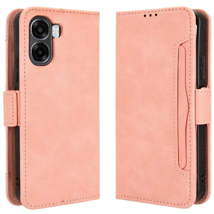 Чохол-книжка з кишеньками Deexe Wallet Stand для OPPO A6x - Pink: фото 1 з 16