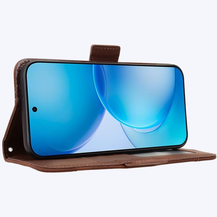 Чохол-книжка з кишеньками Deexe Wallet Stand для OPPO Reno 16 / 16 Pro - Brown (413242Z) Чохол-книжка з кишеньками Deexe Wallet Stand для OPPO Reno 16 / 16 Pro - Brown: фото 6 з 17