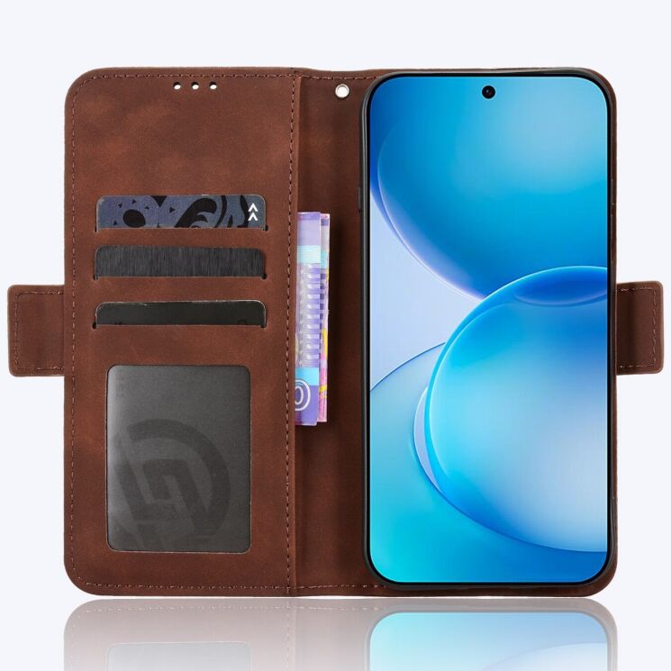 Чохол-книжка з кишеньками Deexe Wallet Stand для OPPO Reno 16 / 16 Pro - Brown (413242Z) Чохол-книжка з кишеньками Deexe Wallet Stand для OPPO Reno 16 / 16 Pro - Brown: фото 5 з 17