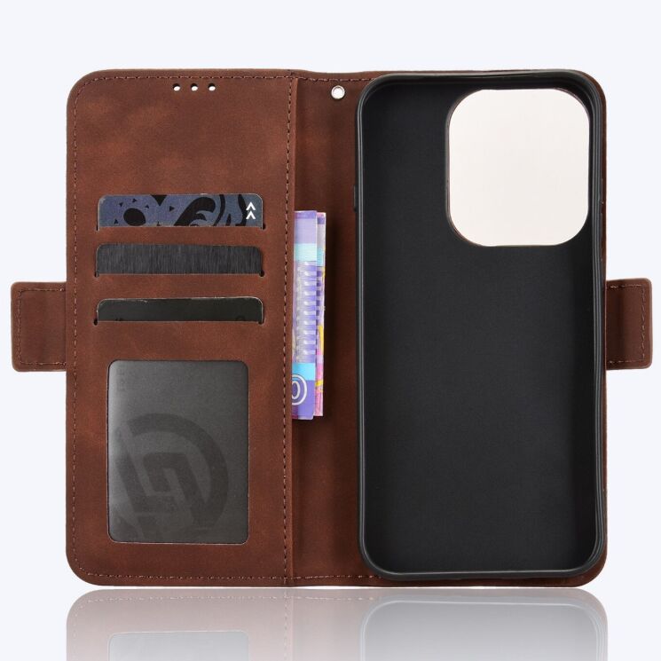 Чохол-книжка з кишеньками Deexe Wallet Stand для OPPO Reno 16 / 16 Pro - Brown (413242Z) Чохол-книжка з кишеньками Deexe Wallet Stand для OPPO Reno 16 / 16 Pro - Brown: фото 4 з 17