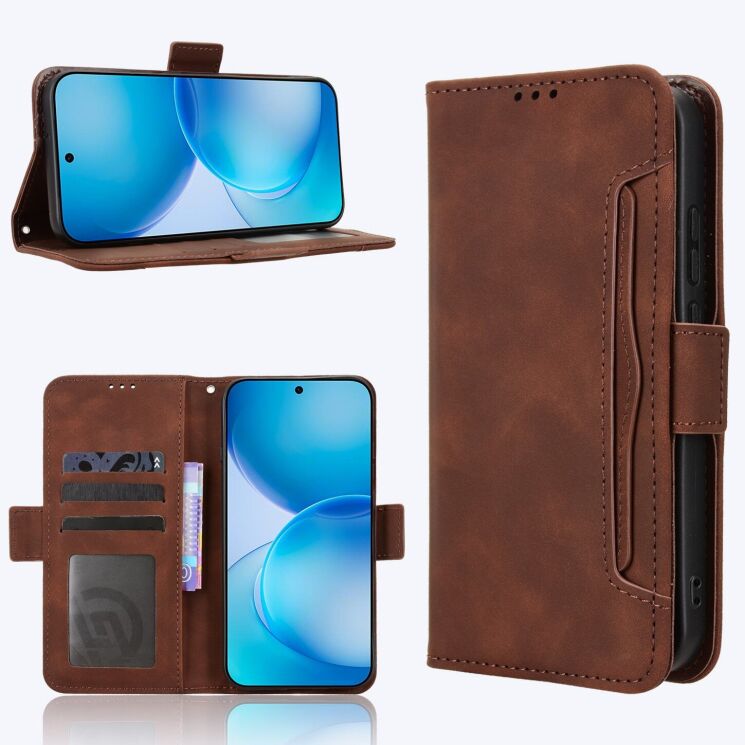 Чохол-книжка з кишеньками Deexe Wallet Stand для OPPO Reno 16 / 16 Pro - Brown (413242Z) Чохол-книжка з кишеньками Deexe Wallet Stand для OPPO Reno 16 / 16 Pro - Brown: фото 8 з 17