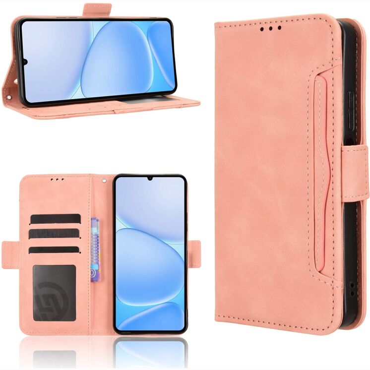 Чохол-книжка з кишеньками Deexe Wallet Stand для Realme Note 80 - Pink: фото 8 з 15
