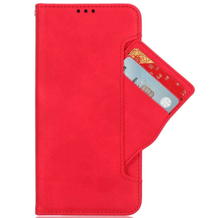 Чехол-книжка с карманами Deexe Wallet Stand для TECNO Spark 50 - Red: фото 3 из 17
