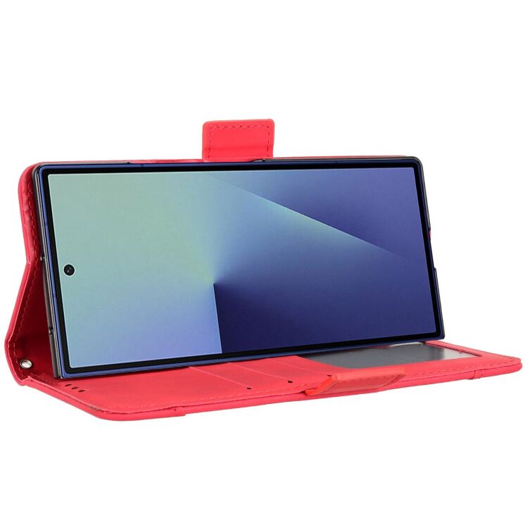 Чехол-книжка с карманами Deexe Wallet Stand (FF) для Samsung Galaxy Fold 8 Ultra - Red: фото 3 из 8