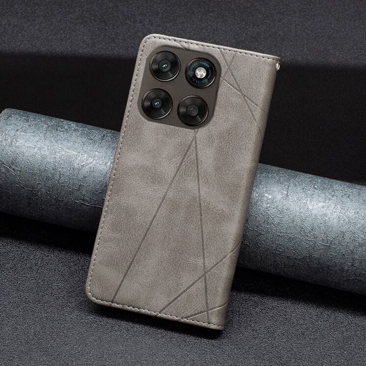 Чохол-книжка з кишеньками UniCase Geometric Pattern для Motorola Moto G77 - Grey: фото 6 з 10