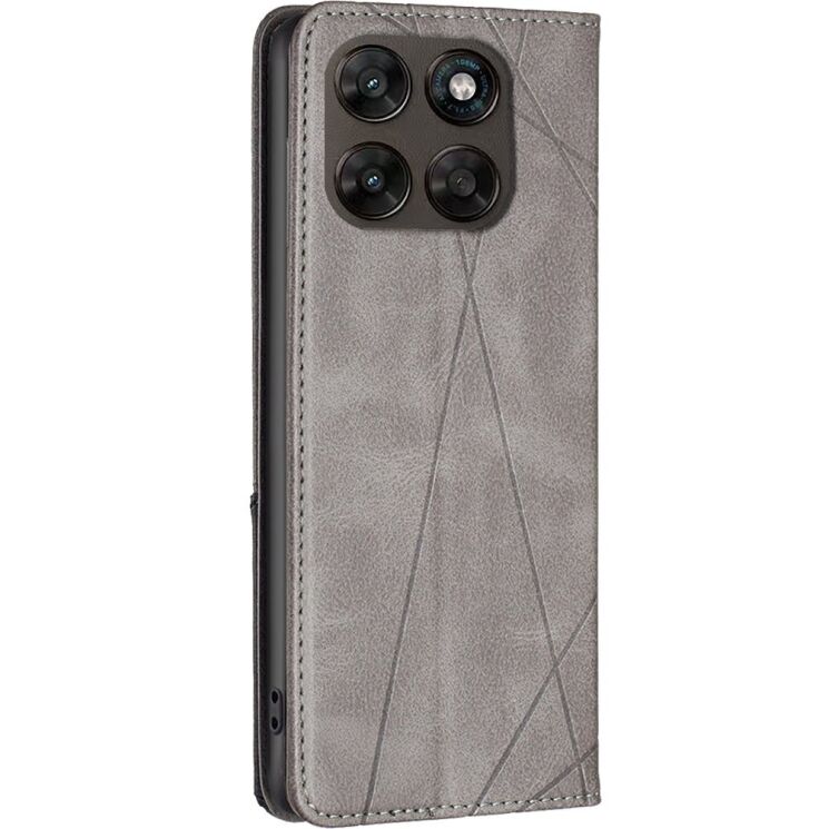 Чохол-книжка з кишеньками UniCase Geometric Pattern для Motorola Moto G77 - Grey: фото 3 з 10