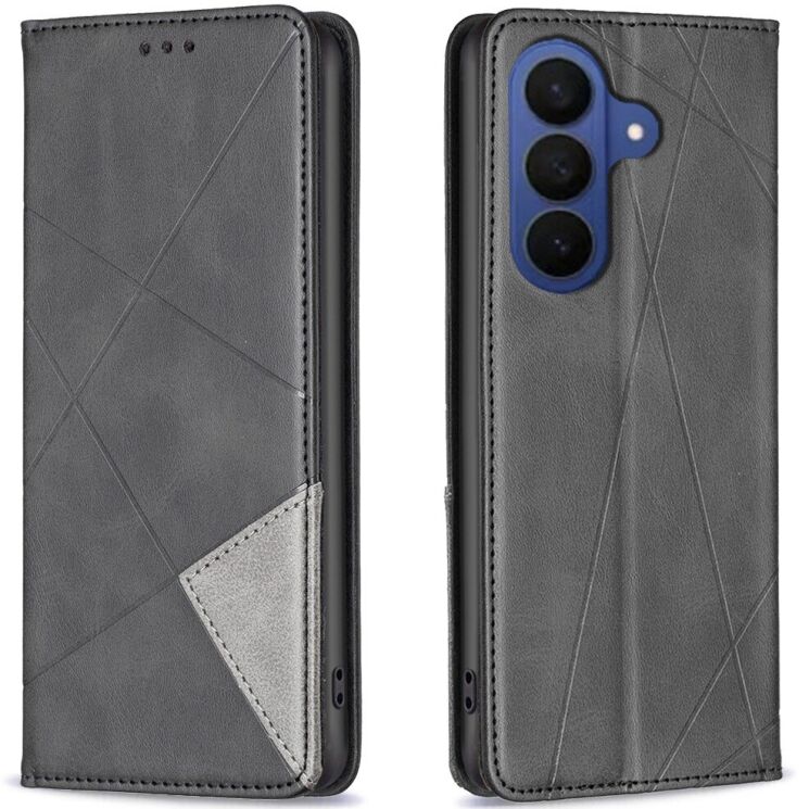 Чехол-книжка с карманами UniCase Geometric Pattern для Samsung Galaxy A37 (A376) - Black: фото 1 из 10