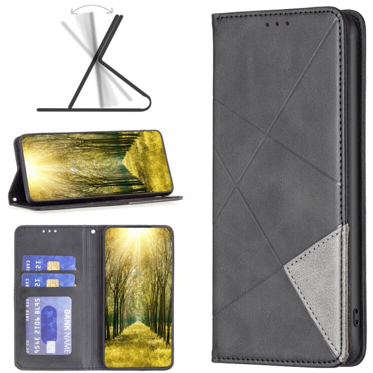 Чехол-книжка с карманами UniCase Geometric Pattern для Samsung Galaxy A37 (A376) - Black: фото 4 из 10