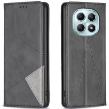 Чехол-книжка с карманами UniCase Geometric Pattern для Xiaomi Redmi Note 15 Pro Plus / Poco M8 Pro 5G - Black: фото 1 из 10
