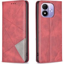 Чехол-книжка с карманами UniCase Geometric Pattern для Xiaomi Redmi Note 17 (4G/5G) - Red: фото 1 из 10