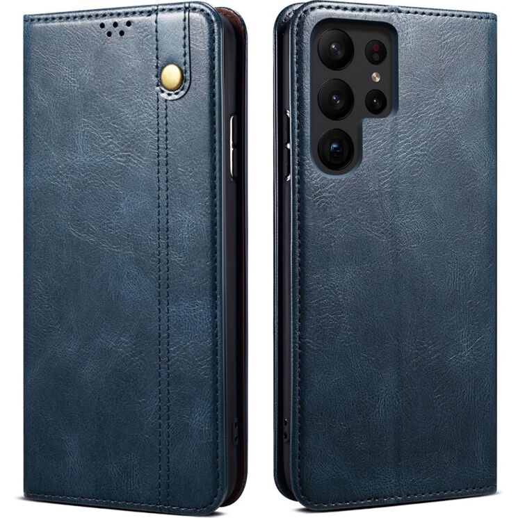 Чехол-книжка с карманами UniCase Leather Wallet для Samsung Galaxy S26 Ultra (S948) - Blue: фото 1 из 8