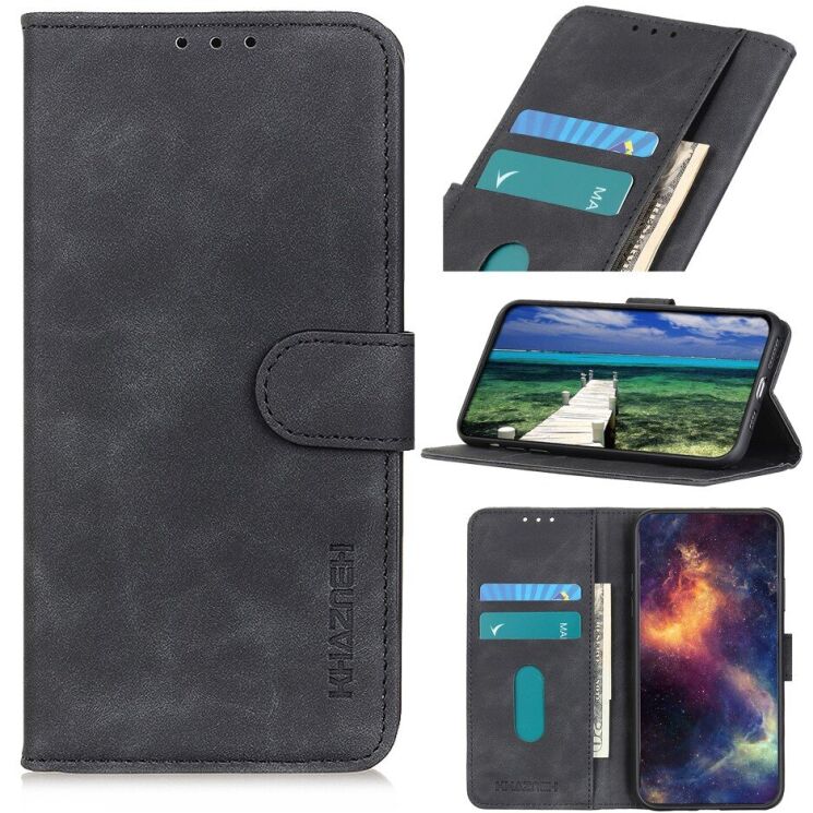 Чехол-книжка с застежкой KHAZNEH Retro Wallet для OnePlus 15 - Black: фото 6 из 10