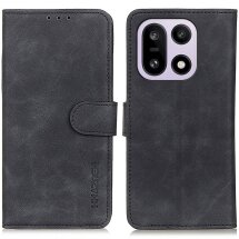 Чехол-книжка с застежкой KHAZNEH Retro Wallet для OnePlus 15 - Black: фото 1 из 10