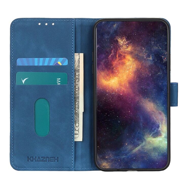 Чехол-книжка с застежкой KHAZNEH Retro Wallet для Xiaomi Redmi Note 17 Pro - Blue: фото 3 из 9