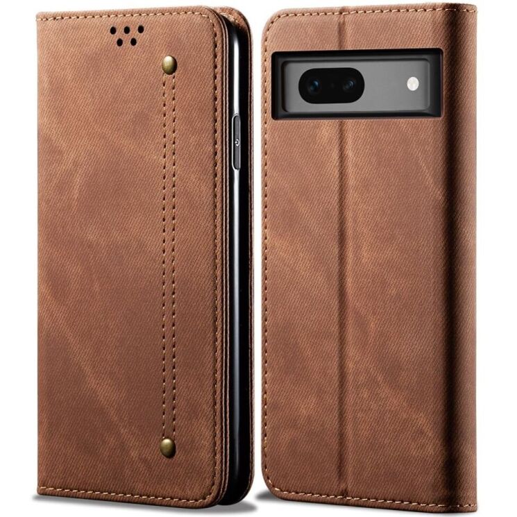 Чехол-книжка UniCase Jeans Wallet для Google Pixel 8A - Coffee: фото 1 из 6