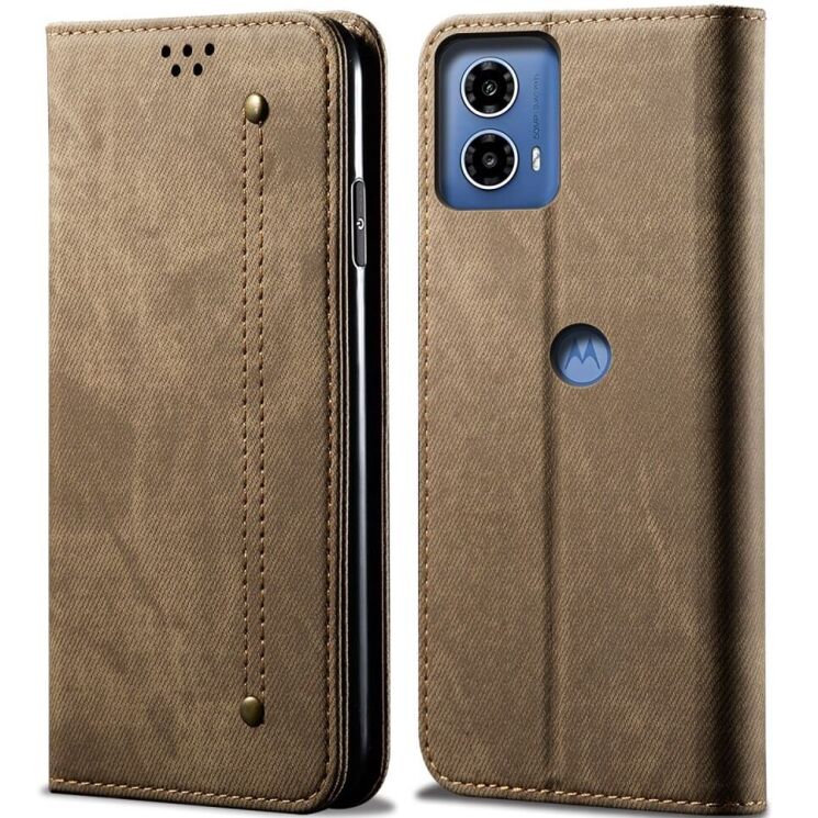 Чохол-книжка UniCase Jeans Wallet для Motorola Moto G24 Power - Khaki: фото 1 з 6