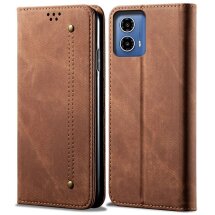 Чехол-книжка UniCase Jeans Wallet для Motorola Moto G35 - Coffee: фото 1 из 6