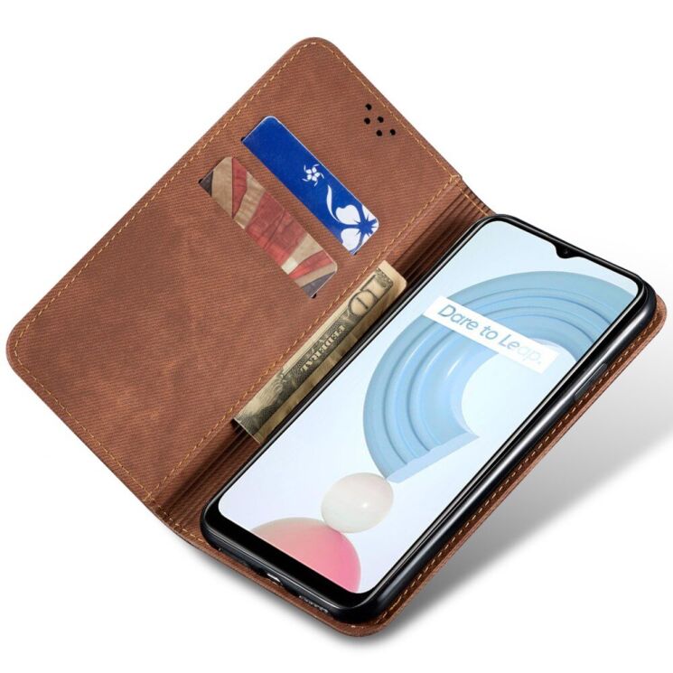 Чохол-книжка UniCase Jeans Wallet для Realme C55 - Brown: фото 2 з 8