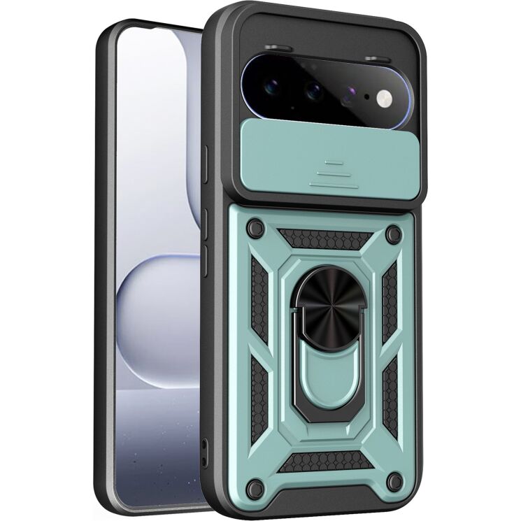 Чехол с защитой камеры Deexe Armor Shield для Google Pixel 11 / 11 Pro - Green: фото 1 из 9