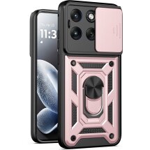 Чехол с защитой камеры Deexe Armor Shield для Motorola Edge 70 Fusion - Rose Gold: фото 1 из 9