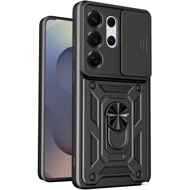 Чехол с защитой камеры Deexe Armor Shield для Samsung Galaxy S26 Ultra - Black: фото 1 из 8