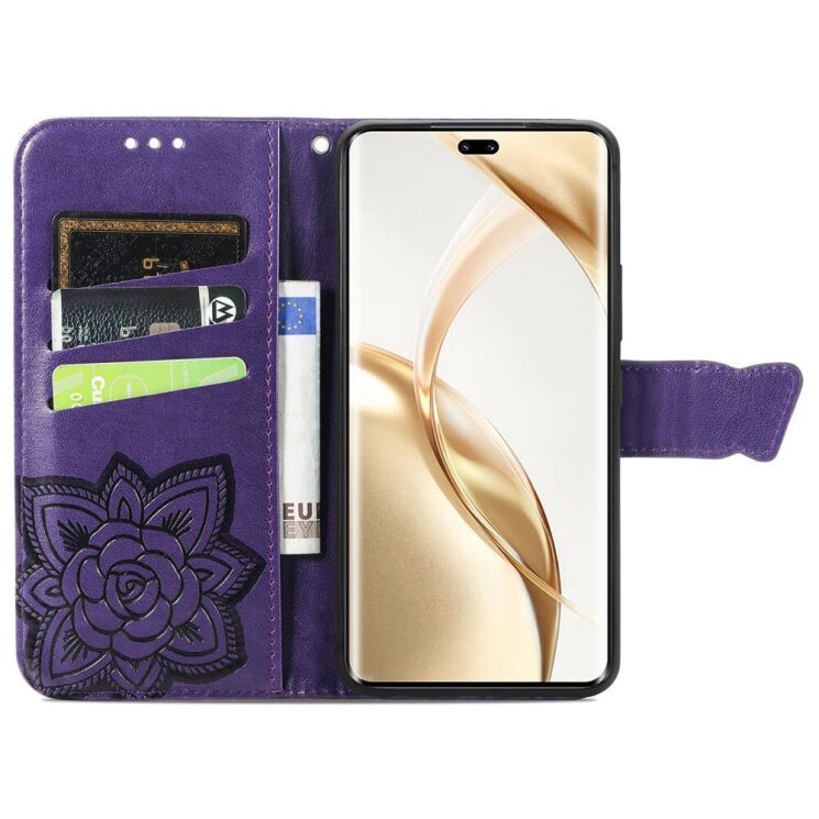Чехол UniCase Butterfly Pattern для Honor 200 Pro - Dark Purple: фото 2 из 7