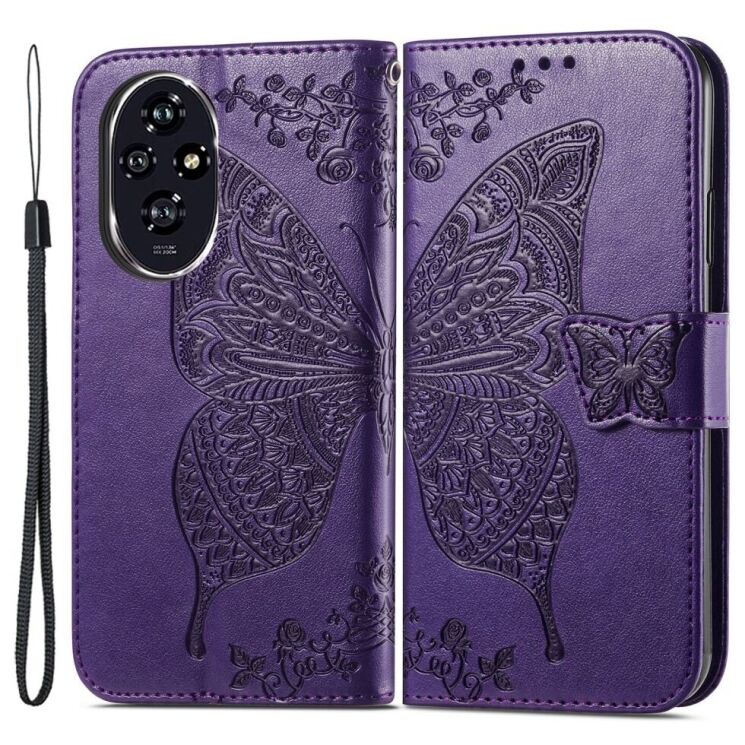 Чехол UniCase Butterfly Pattern для Honor 200 Pro - Dark Purple: фото 1 из 7