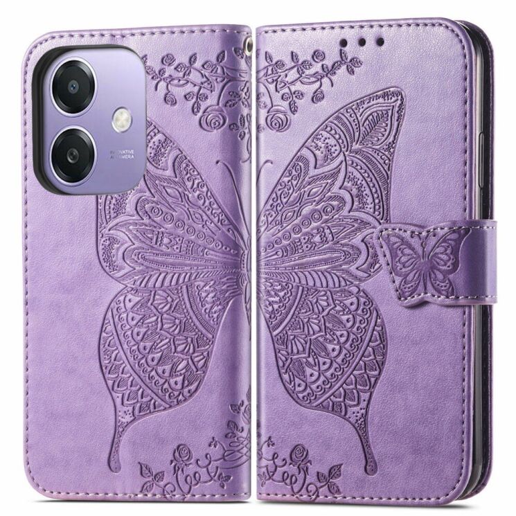 Чехол UniCase Butterfly Pattern для OPPO A3x / A3 / A40m - Light Purple: фото 1 из 7